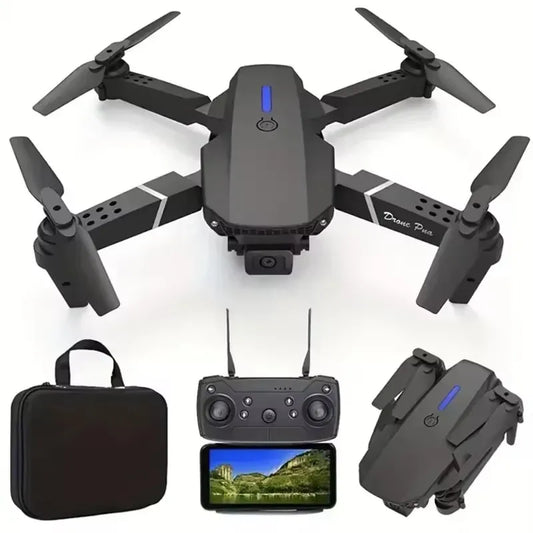 Drone Dobrável E88 com Câmera 4K Wi-Fi – Controle Remoto, FPV ao Vivo, Estabilizador de Altura, Brinquedo Profissional para Crianças e Adultos