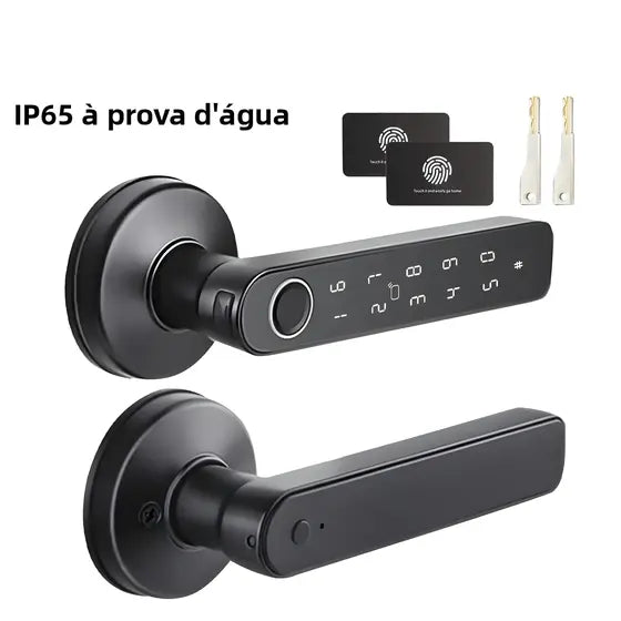 Fechadura Digital Inteligente M5 Tuya BLE – Com Biometria, Senha, Cartão IC e App Smart Life