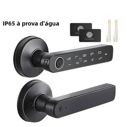 Fechadura Digital Inteligente M5 Tuya BLE – Com Biometria, Senha, Cartão IC e App Smart Life