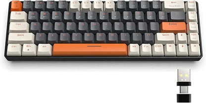 Teclado Gamer 60% Wireless Ziyoulang K68 – Bluetooth + USB, Switch Red, Hot-Swap, Para Celular, PC e iPad
