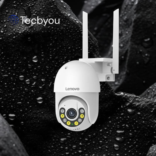 Câmera de Segurança Lenovo 5MP Wi-Fi PTZ – Zoom Digital 5x, Rastreamento Automático, ONVIF, Vigilância Externa