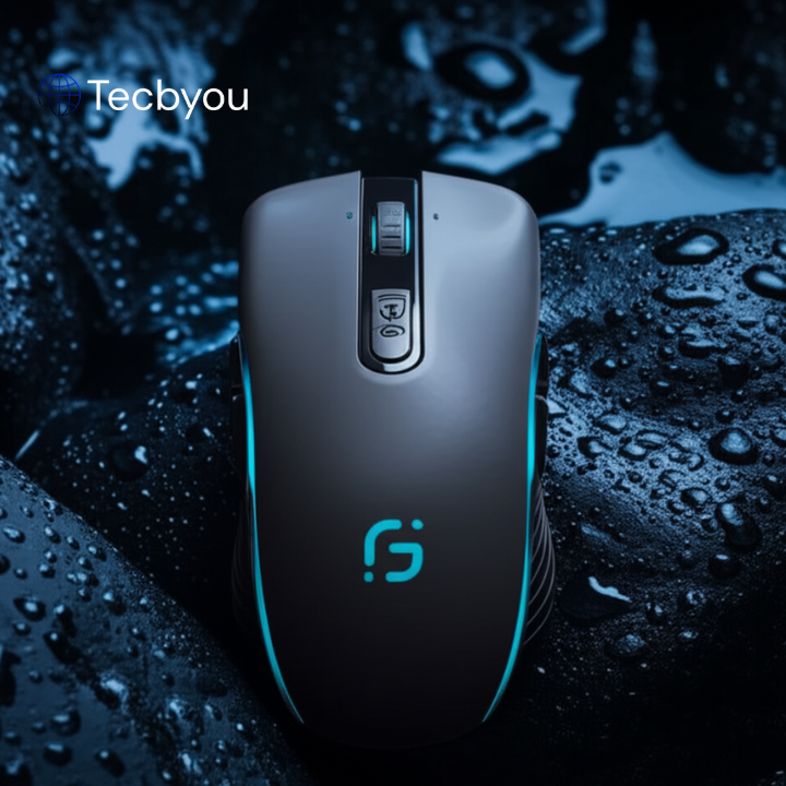 Mouse Gamer Óptico Recarregável – Conexão Dupla Bluetooth + 2.4GHz, 2400 DPI, USB Sem Fio para PC e Notebook