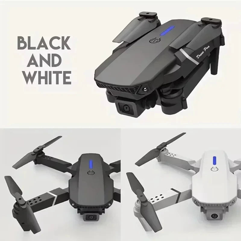 Drone Dobrável E88 com Câmera 4K Wi-Fi – Controle Remoto, FPV ao Vivo, Estabilizador de Altura, Brinquedo Profissional para Crianças e Adultos