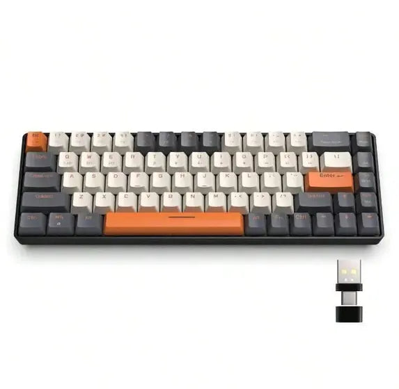 Teclado Gamer 60% Wireless Ziyoulang K68 – Bluetooth + USB, Switch Red, Hot-Swap, Para Celular, PC e iPad