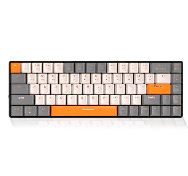 Teclado Gamer 60% Wireless Ziyoulang K68 – Bluetooth + USB, Switch Red, Hot-Swap, Para Celular, PC e iPad